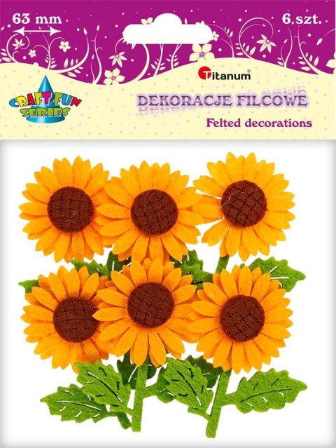 DECORACIÓN DEK 3D FIELTRO FLORES POM OP6PCS PBH