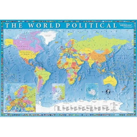 PUZZLE 2000 PIEZAS MAPA POLÍTICO DEL MUNDO TREFL 27099