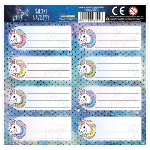 PEGATINAS PARA EL CUADERNO SET 8 UNICORNIO DERF A 25 DERFORM