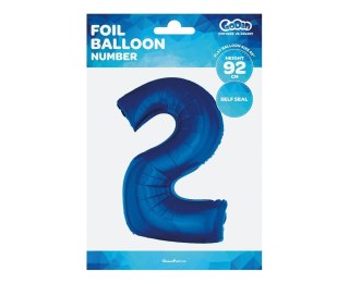 GLOBO FOIL "NUMERO 2", AZUL, 92 CM FG-C85N2 GODAN