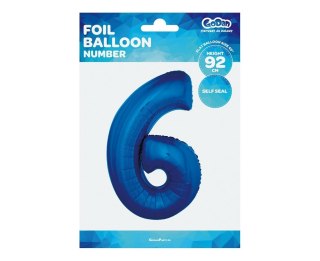 GLOBO FOIL "NUMERO 6", AZUL, 92 CM FG-C85N6 GODAN