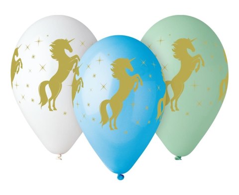 GLOBO PREMIUM 13"HEL UNICORNIO ZLO PBH OP5PCS GODAN