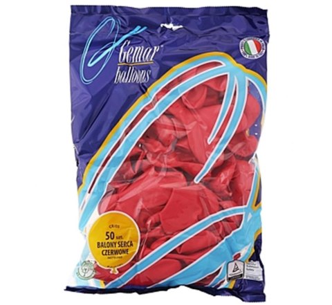 GLOBO CORAZON 10" GO FOL PACK50PZS GODAN