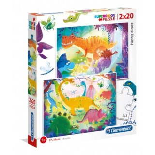 PUZZLE 2X20 ELEMENTOS FUNNY DINOS CLEMENTONI 24755 CLEMENTONI