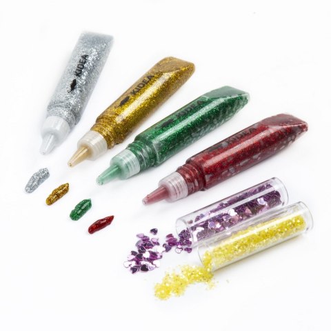 GLITTER SUELTO CON LENTEJUELAS, GLITTER GLUE Y MIX GLUE PACK.11 PCS. KIDEA BZAKA DERFORMAR