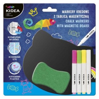 MARCADOR TIZA 4 COLORES CON PIZARRA MAGNÉTICA KIDEA ZMKTMKA DERFORM