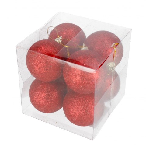 BOYA DECORACION ARBOL DE NAVIDAD GLITTER ROJO PAQUETE DE 8 UNDS. ARPEX BN6486CZE ARPEX