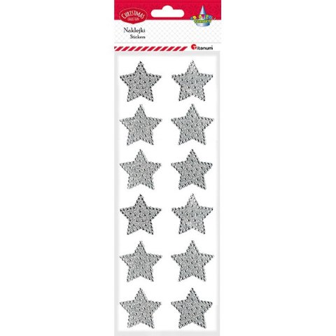 PEGATINAS FOIL ESTRELLAS 40MM PLATA 12UNDS SERIE TITANUM CRAFT-FUN HASTA