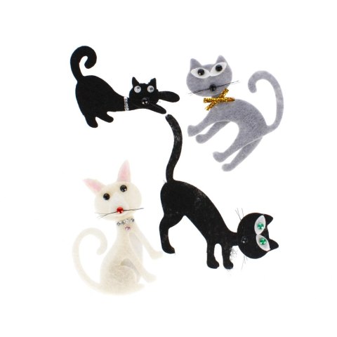 TRATAMIENTO DE FIELTRO AUTOADHESIVO DECORATIVO GATOS CRAFT WITH FUN 480890