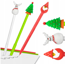 Bolígrafo navideño con forma de Papá Noel - caja de 24 piezas