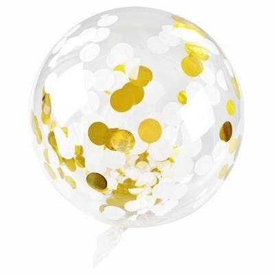 GLOBO FOIL 45 CM TRANSPARENTE CONFETI DORADO ARPEX BLF0041ZLO ARPEX