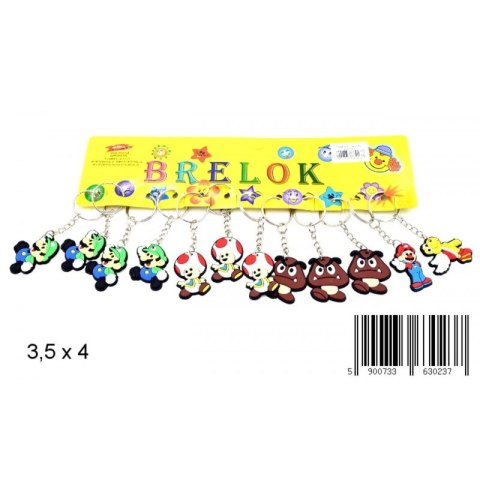 LLAVERO GOMA 4 CM MARIO PACK.12 UDS. MIDEX 0492N JUGUETES MEDIOS