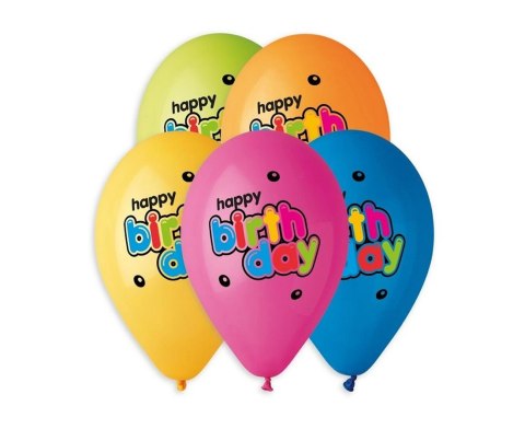 GLOBO PREMIUM 13" FELIZ CUMPLEAÑOS GO PBH OP5PCS GODAN