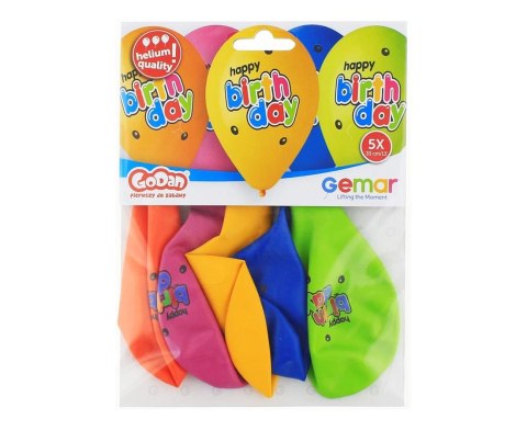 GLOBO PREMIUM 13" FELIZ CUMPLEAÑOS GO PBH OP5PCS GODAN