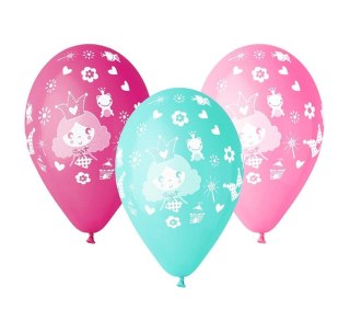 GLOBOS PREMIUM "PRINCESS", NAD. 1 COLOR, 12" / 5 PIEZAS