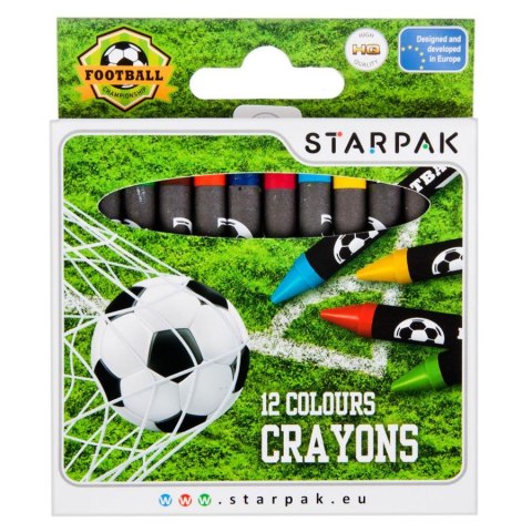 LÁPICES DE CERA 12 COLORES FÚTBOL STARPAK 274534