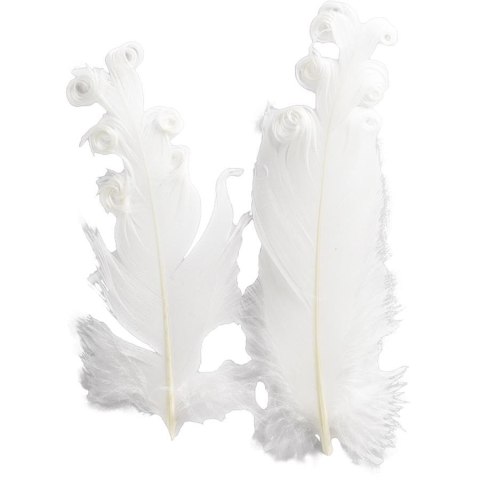 PLUMAS DECORATIVAS RIZADAS BLANCAS 6 UDS. SERIE TITANUM CRAFT-FUN