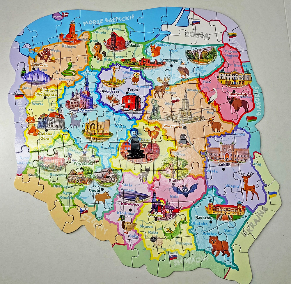 Mapa de Polonia - Puzzle of the Little Smart
