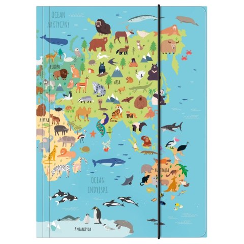 CARTERA CON GOMA PAP A4 MAPA DEL MUNDO ZWIE DERF 1/10 DERFORM