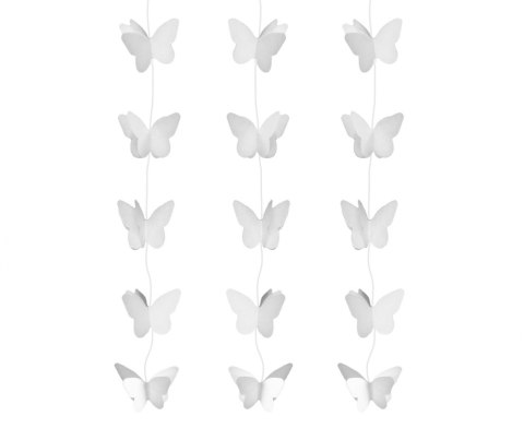 DECORACION COLGANTE MARIPOSAS BLANCO, TAMAÑO. 7,5 CM, 200 CM GODAN