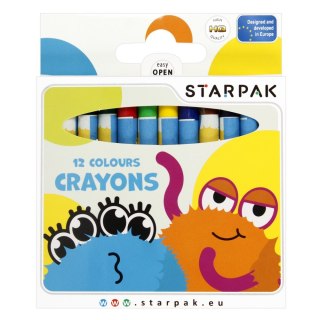 LÁPICES DE CERA 12 COLORES MONSTER STARPAK 512005 STARPAK