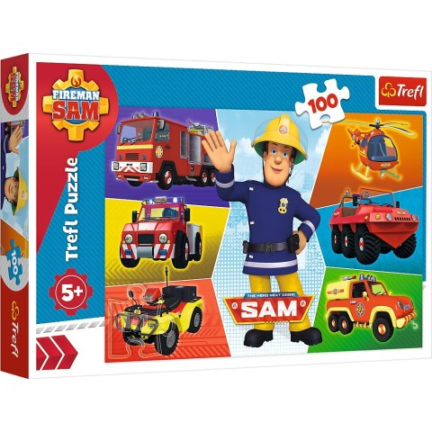 PUZZLE 100 PIEZAS VEHICULOS DE BOMBERO TREFL 16354