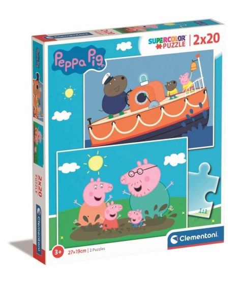 Peppa Pig - Puzzle 2x20 piezas - Super Color Clementoni