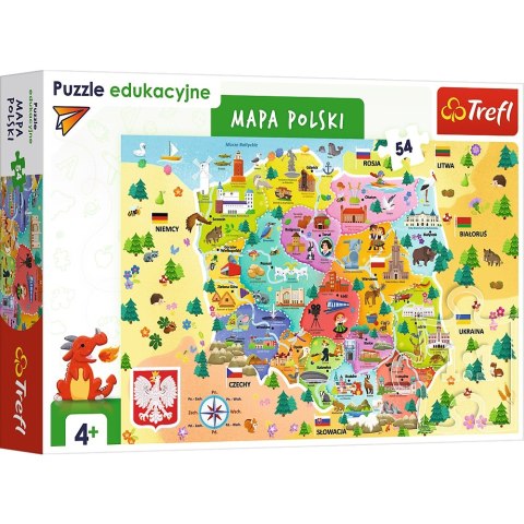 PUZZLE 54 ELEMENTOS TREFLIKA MAPA DE POLONIA TREFL 15556