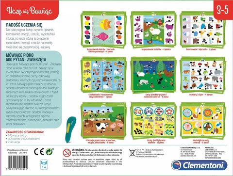 Pluma parlante - Animales 500 Preguntas | Clementoni 50649