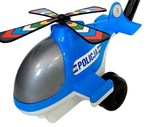 JUGUETE PARA EMPUJAR HELICÓPTERO POLICÍA MÁQUINA 50CM