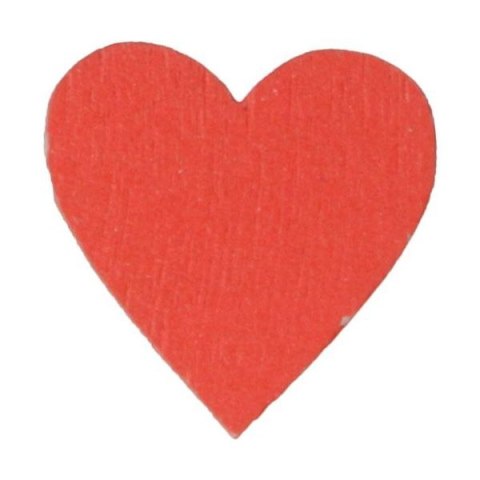 DECORACION CORAZON MADERA 15X15MM 30PZS SERIE CRAFT-FUN DE TITANIO ROJO