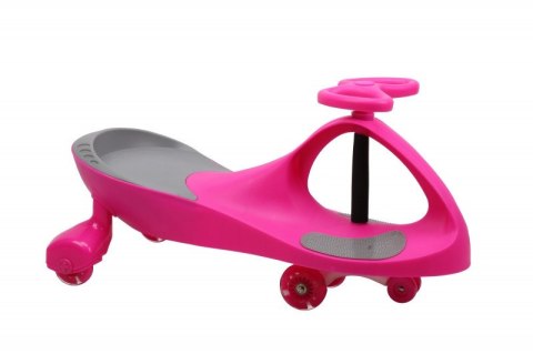 Gravity Rider Swing Car modelo 8097 LED ruedas de goma rosa-gris