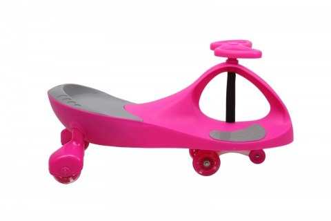 Gravity Rider Swing Car modelo 8097 LED ruedas de goma rosa-gris