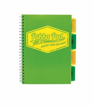 LIBRETA B5 100 HOJAS CUADRO PVC VERDE FLUOR PUKKA 072979