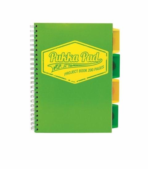 LIBRETA B5 100 HOJAS CUADRO PVC VERDE FLUOR PUKKA 072979