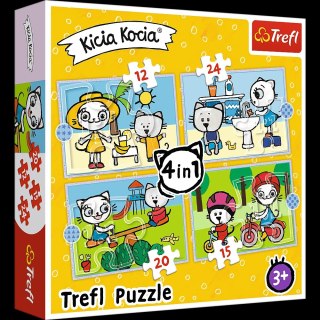 PUZZLE 4EN1 34372 KITTY'S DAY CAT POUD TREFL 34372 TR