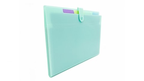 CARPETA DOBLADA A4 PP 5 COMPARTIMENTOS VERDE PASTEL BIURFOL THP-A4-04 BIURFOL