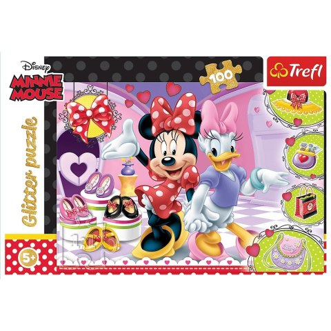 PUZZLE 100 PIEZAS GLITTER MINNIE Y EL FLASH DE TREFL 14820 TR