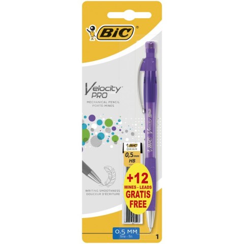 Lápiz con goma Velocity PRO BIC 0.5mm MMP Blíster 1+12uds