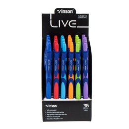 Pluma de aceite automática - Vinson Live 406182 - Cartucho azul de 0,7 mm