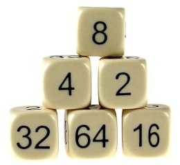 Dados de doblaje 16 mm (Backgammon) - 6 piezas (HG)