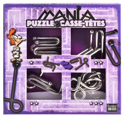 Puzzles de metal 4 piezas PUZZLE MANIA PURPLE SET