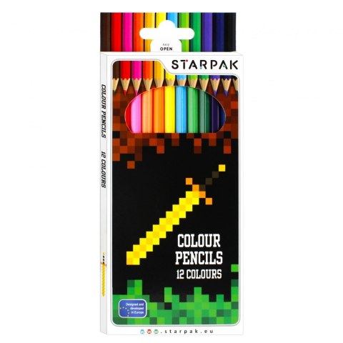 LÁPICES 12 COLORES PIXEL GAME STARPAK 484791