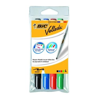 MARCADOR SECADOR REDONDO 4 COLORES VELLEDA BIC 503842 BC BIC