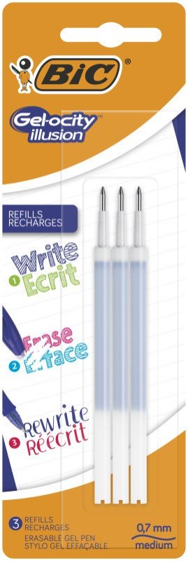 ERASE PEN RECAMBIO 0.7 BLUE ILLUS PAQUETE DE 3 BIC 505394 BIC