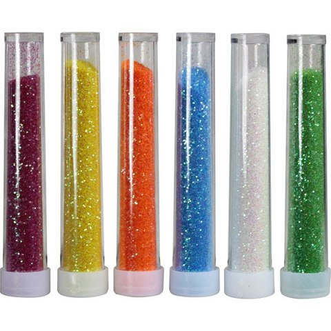 VIALES GLITTER DE 6 COLORES X4,5G TITANIO SERIE CRAFT-FUN MTJF-WSG6P2