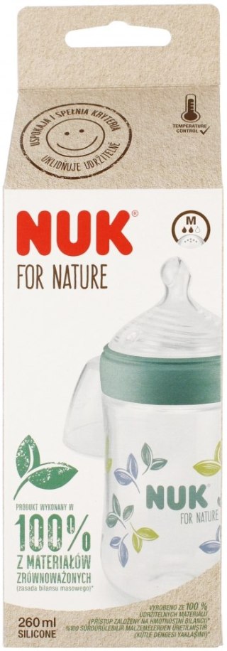 NUK MP BUTELKA ZE SMOCZKIEM SILIKONOWYM 260 ML M FOR NATURE ZIELONA 10742005 NUK