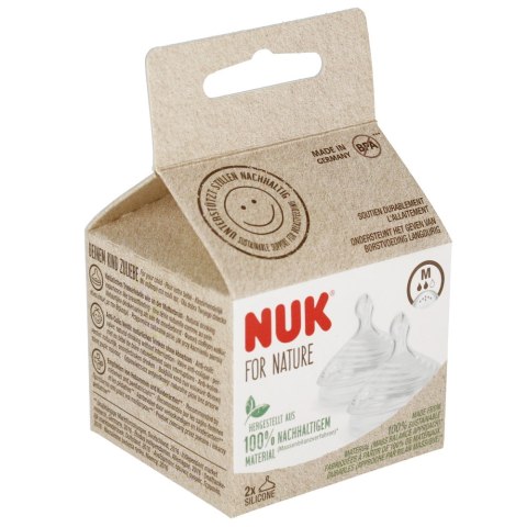 NUK MP SMOCZEK DO BUTELKI SILIKONOWY ROZM. M NATURE OP.2 SZT. 10124026 NUK