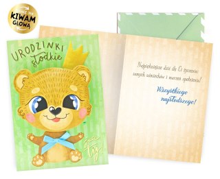 KARNET DK-1030 URODZINY DZIECIĘCE MIŚ PASSION CARDS - KARTKI