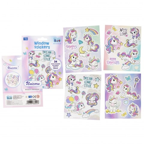 NAKLEJKI NA OKNO 160X210/4K UNICORN STARPAK 514892 STICKERBOO-NAKLEJKI